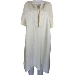 Giuseppa Made In Italy Beige Sequenced LInen High Low Women's Dress OS NWT